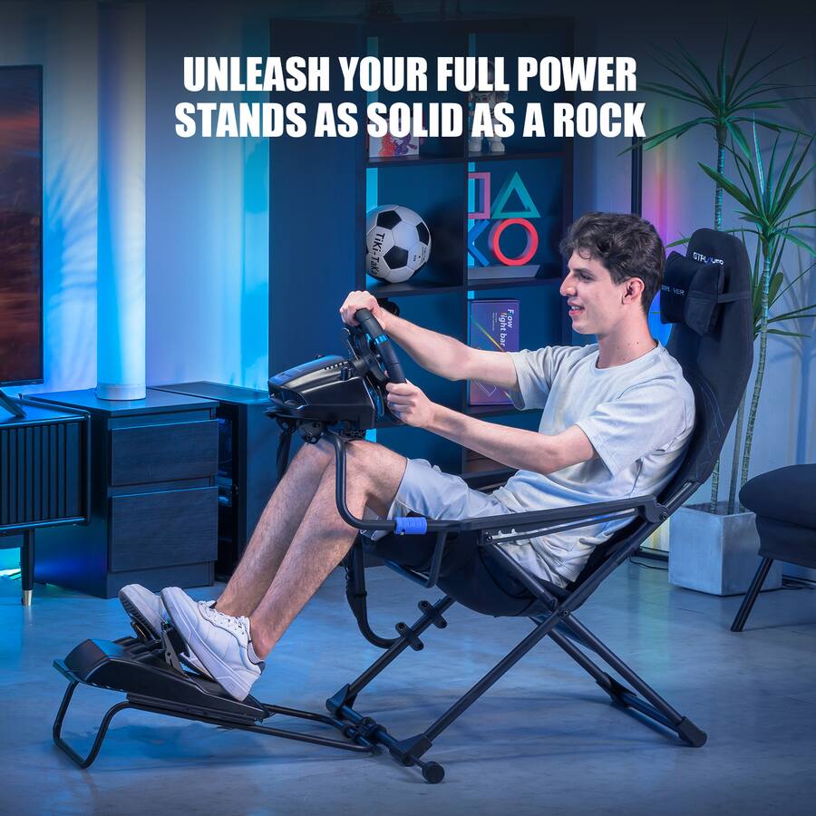 GTPlayer Sim Racing Cockpit Foldable & Adjustable Supports All Steering ...