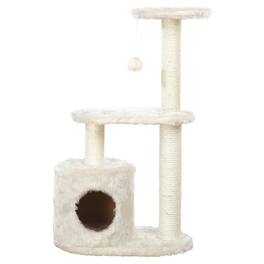 TRIXIE - Casta Plush & Sisal 3-Level Cat Tree with Scratching Posts & Condo - Cream