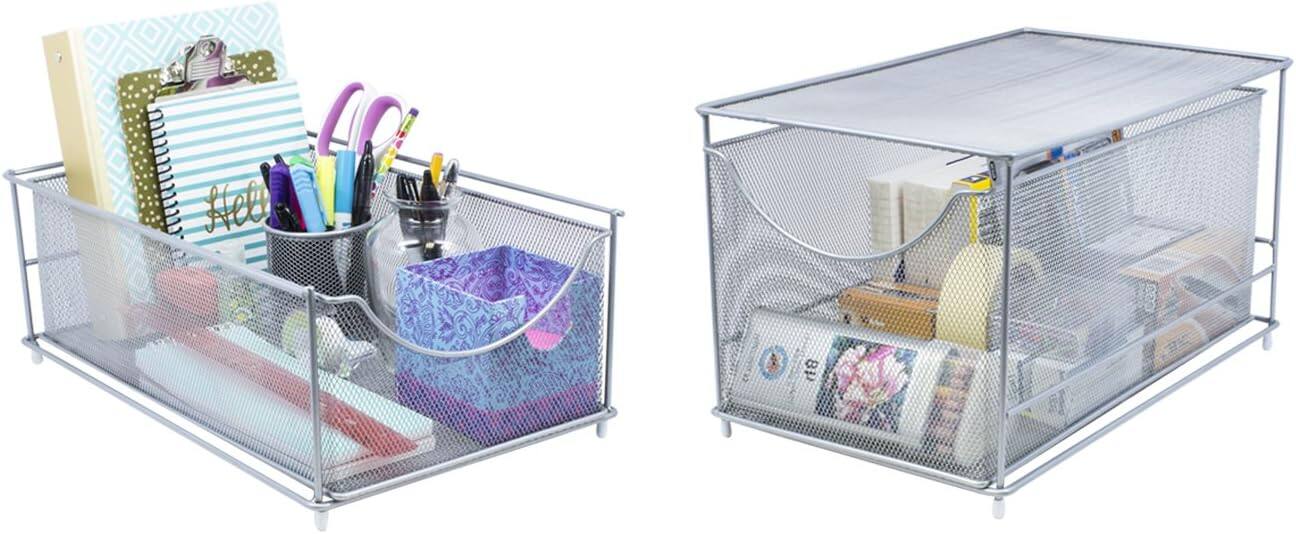 Alt View 1. Sorbus - Sorbus® Cabinet Organizer Set —Mesh Storage Organizer with Pull Out Drawers—Ideal for Countertop, Cabinet, Pantry - Gray.