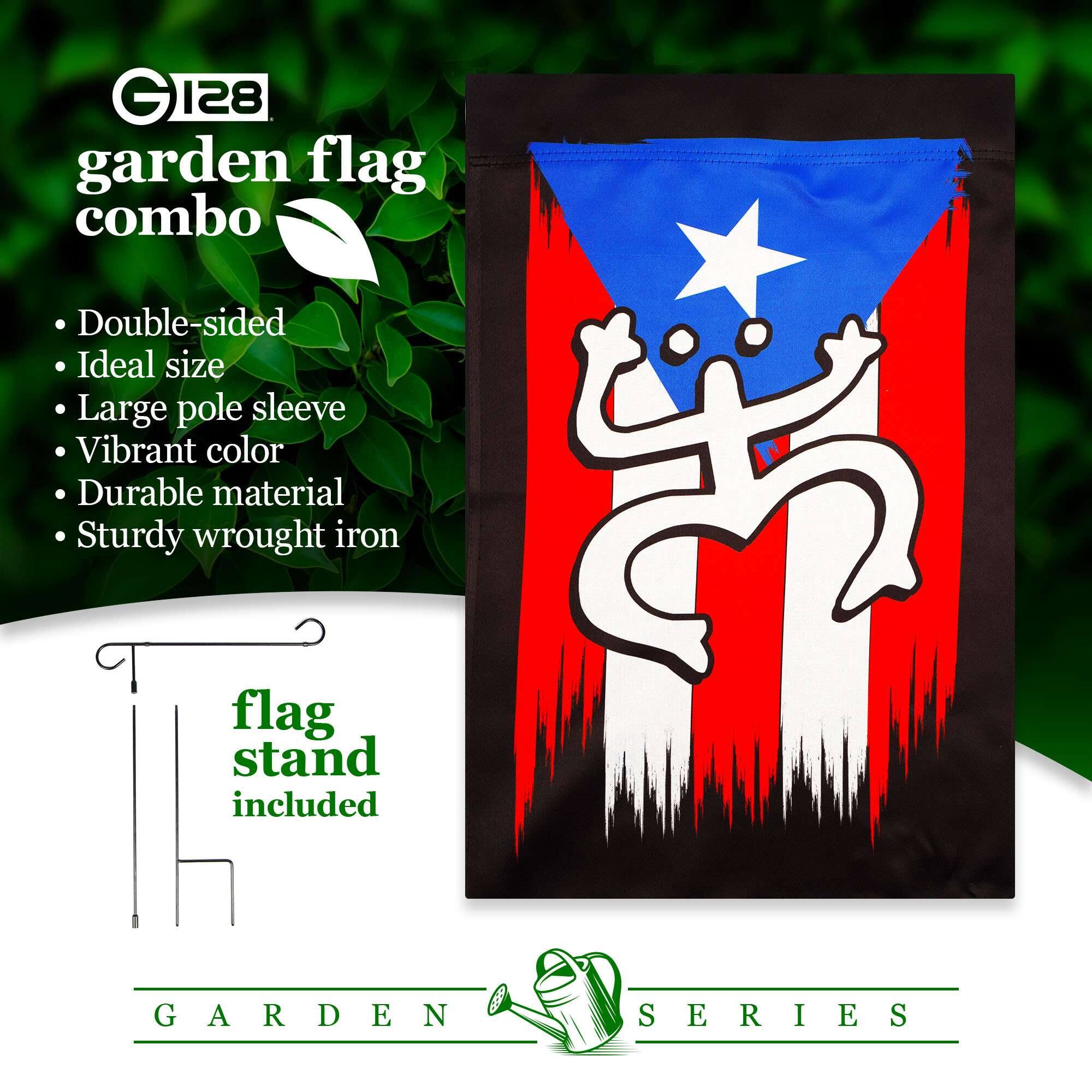 G128 garden flag combo

Double-sided
Ideal size
Large pole sleeve
Vibrant color
Durable material
Sturdy wrought iron

flag stand included

GARDEN SERIES