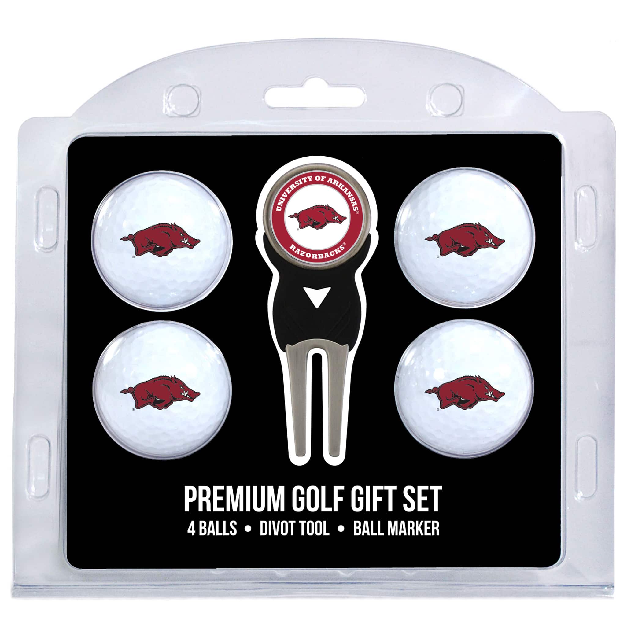 Team Golf - Arkansas Razorbacks 4-Ball Gift Set - Multicolor