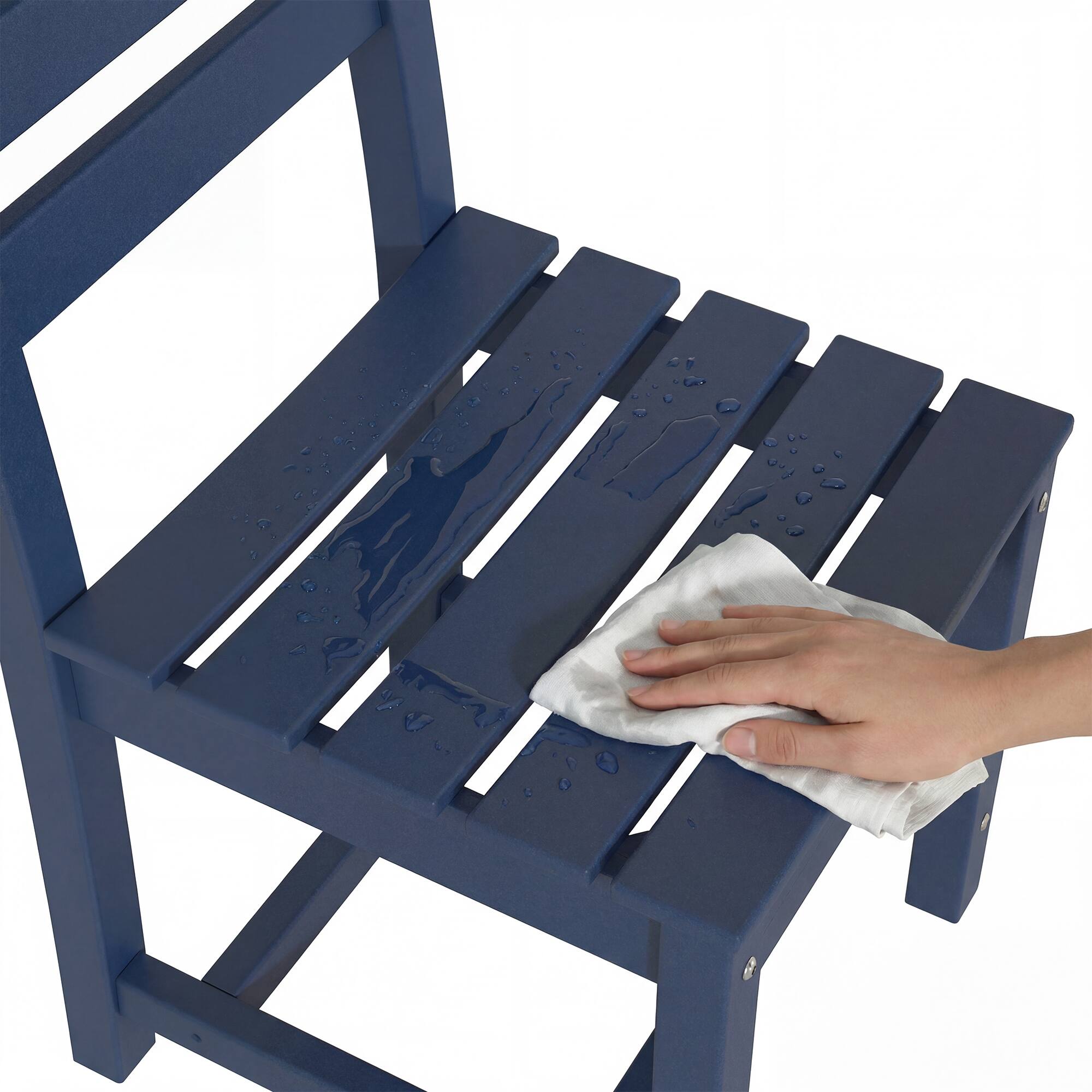 Alt View 9. Famapy - Pairs of HDPE Outdoor Armless Dining Chair - 4 Colors Weatherproof Patio Chair for Garden, Poolside 330LBS Capacity - Navy blue.