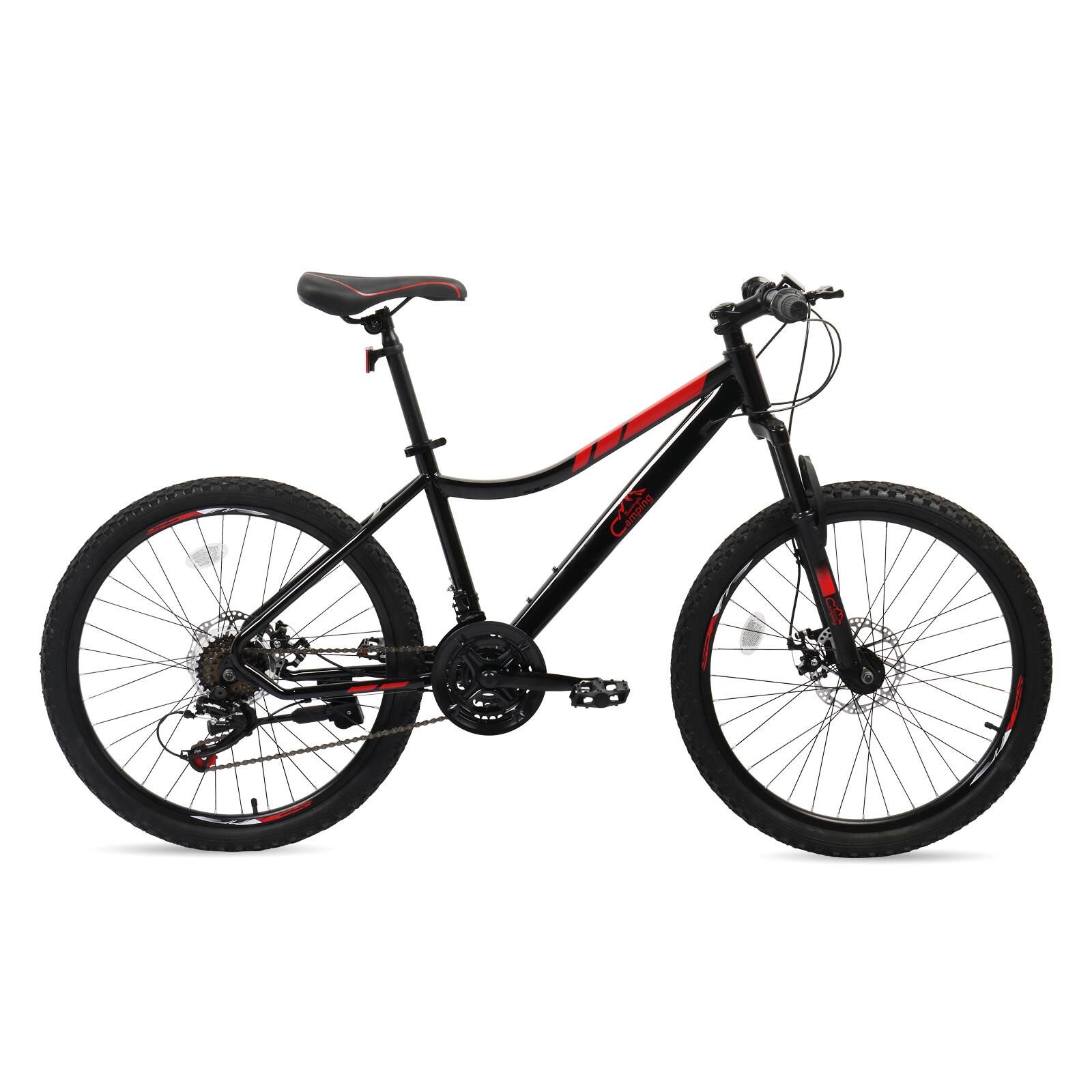 Alt View 4. Winado - 24 Inch Mountain Bike for Men/Women, Adult Bicycle with Professional 7 or 21 Speed Shifting, Double Shock Effect - bLACK.