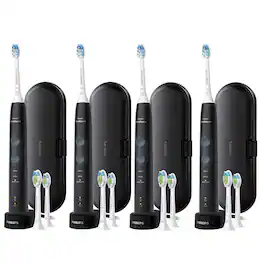 4x Philips Sonicare ProtectiveClean 5300 Rechargeable Electric Toothbrush, HX6423/34 - Black