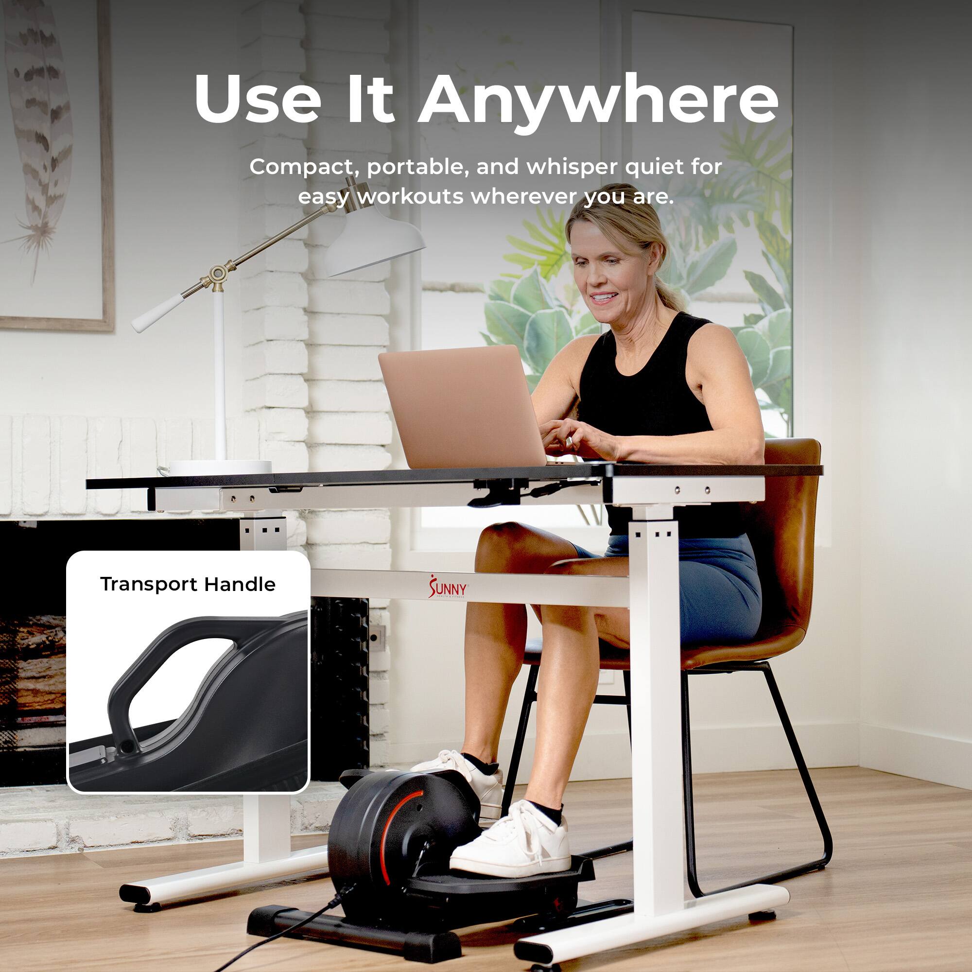 Use It Anywhere

Compact, portable, and whisper quiet for easy workouts wherever you are.

Transport Handle