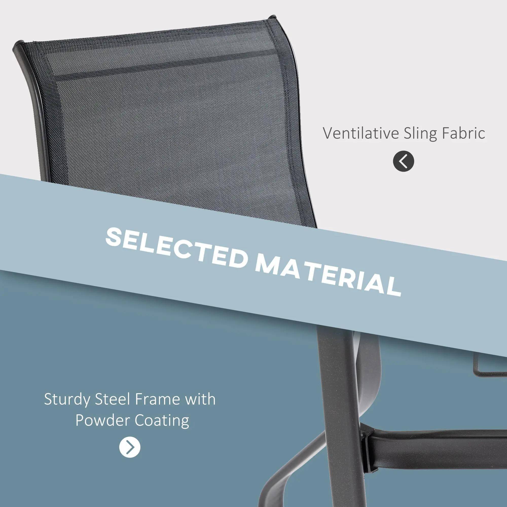 Ventilative Sling Fabric  
SELECTED MATERIAL  
Sturdy Steel Frame with Powder Coating