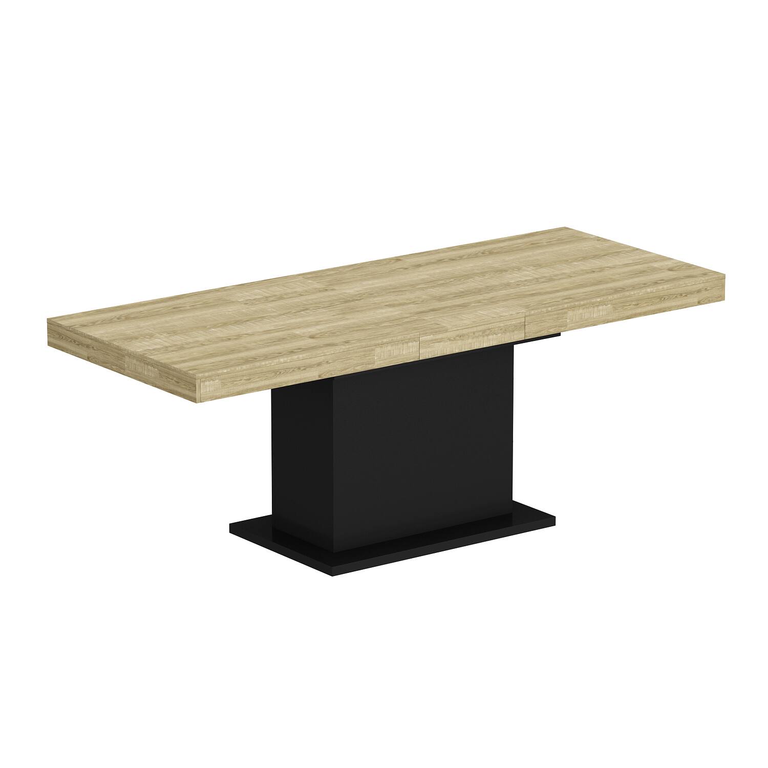 Angle. FUFU&GAGA - FUFU&GAGA Expandable Conference Table - Office Meeting, Team Collaboration & Flexible Work Desk - Black & Wooden.