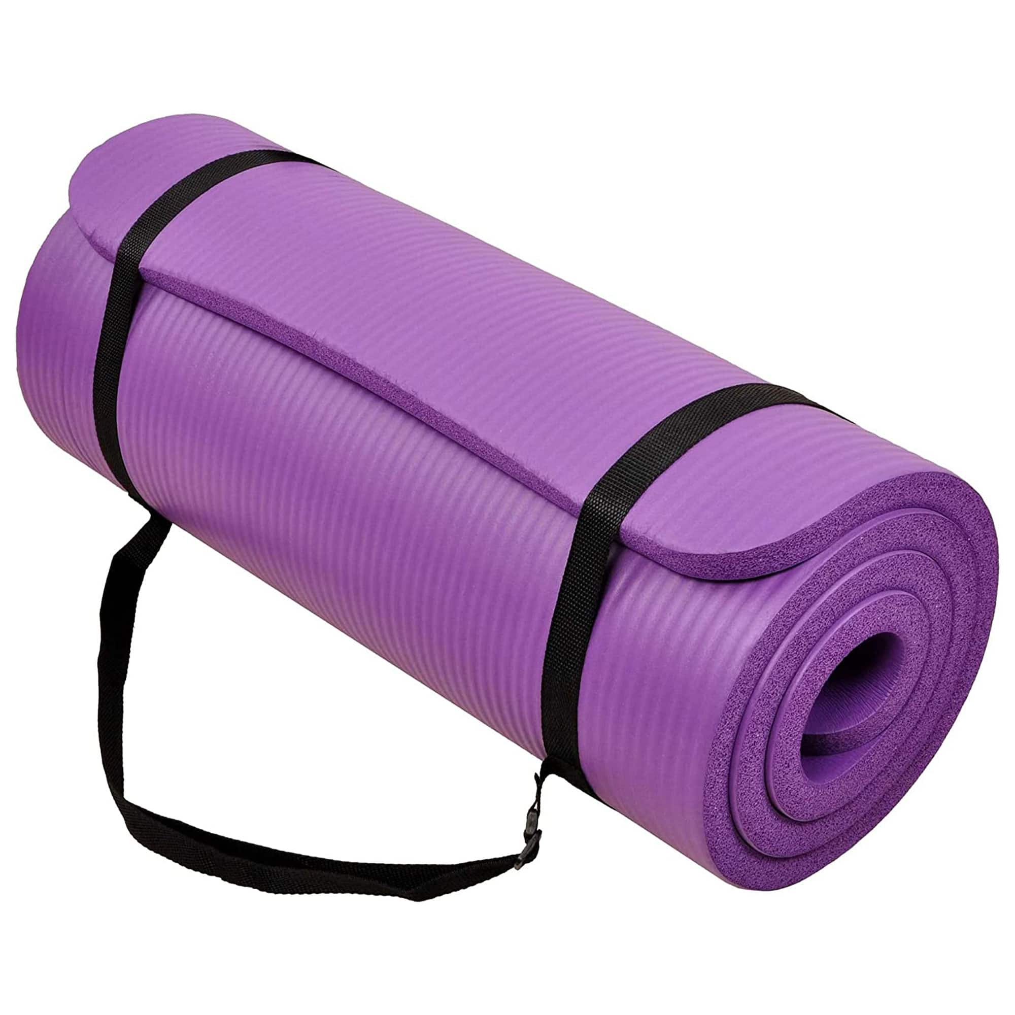 BalanceFrom Fitness - GoCloud 1" Thick Exercise Yoga Mat w/Carry Strap - Purple