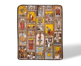 Toynk - Tarot Card Collage 45 x 60 Inch Fleece Throw Blanket - Brown