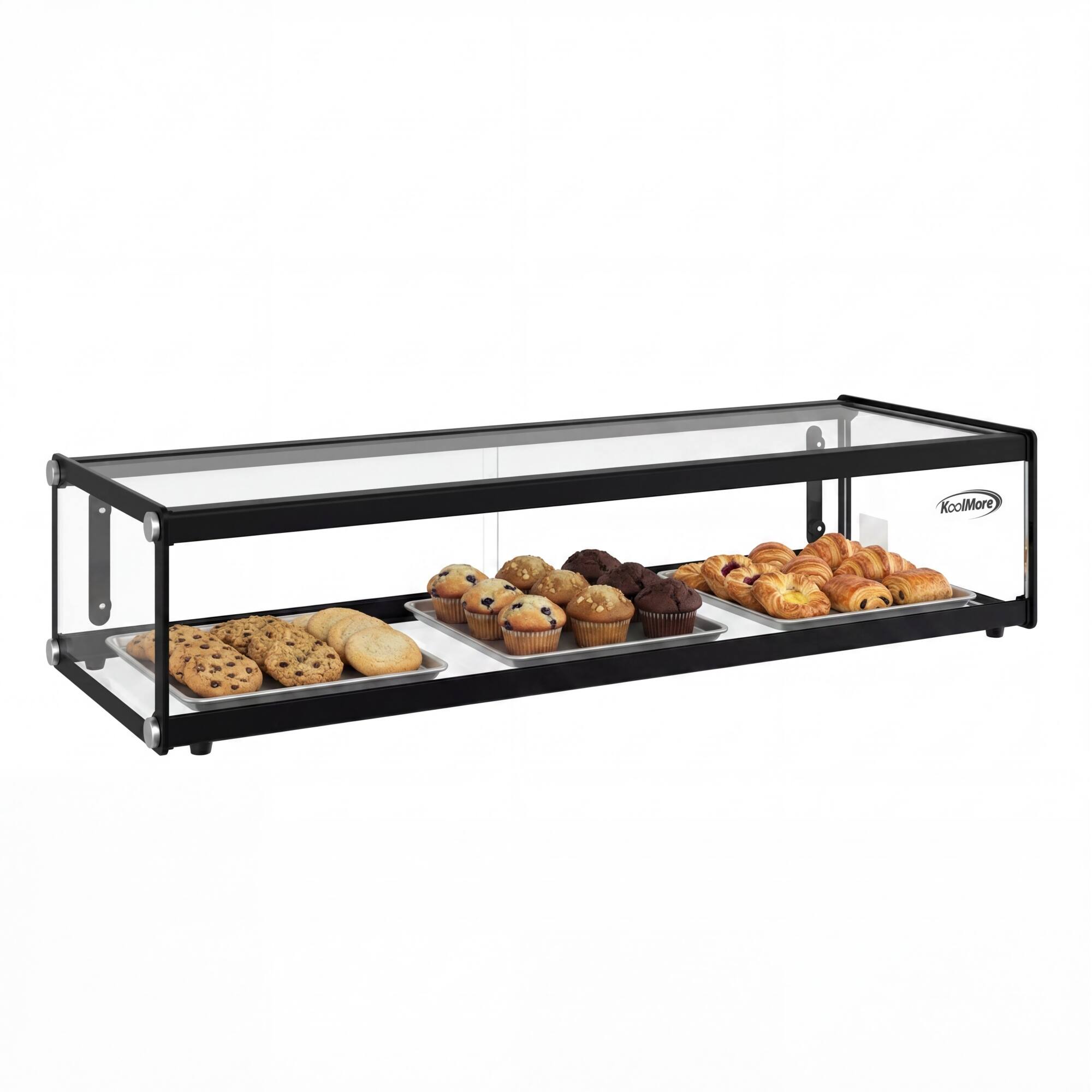 Alt View 1. Koolmore - 1.5 Cu Ft Slim  Flat Dry  Bakery Display Case with  Black Aluminum Accents KM-DC-17SBK - Black.