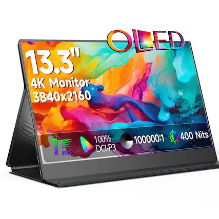 OLED 13.3" 4K Monitor 3840x2160
1 ms
100% DCI-P3
100000:1
400 Nits