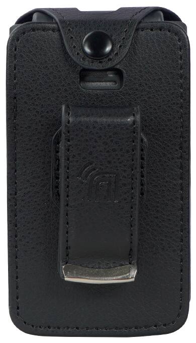 Alt View 3. Nakedcellphone - Case for TCL Flip 3 Phone - Vegan Leather with Belt Clip - Black.