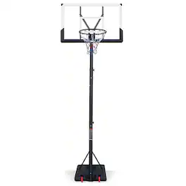 APRILSOUL - Outdoor Basketball Hoop 610ft 44 Backboard Portable Goal Stable Base Wheels - Black White