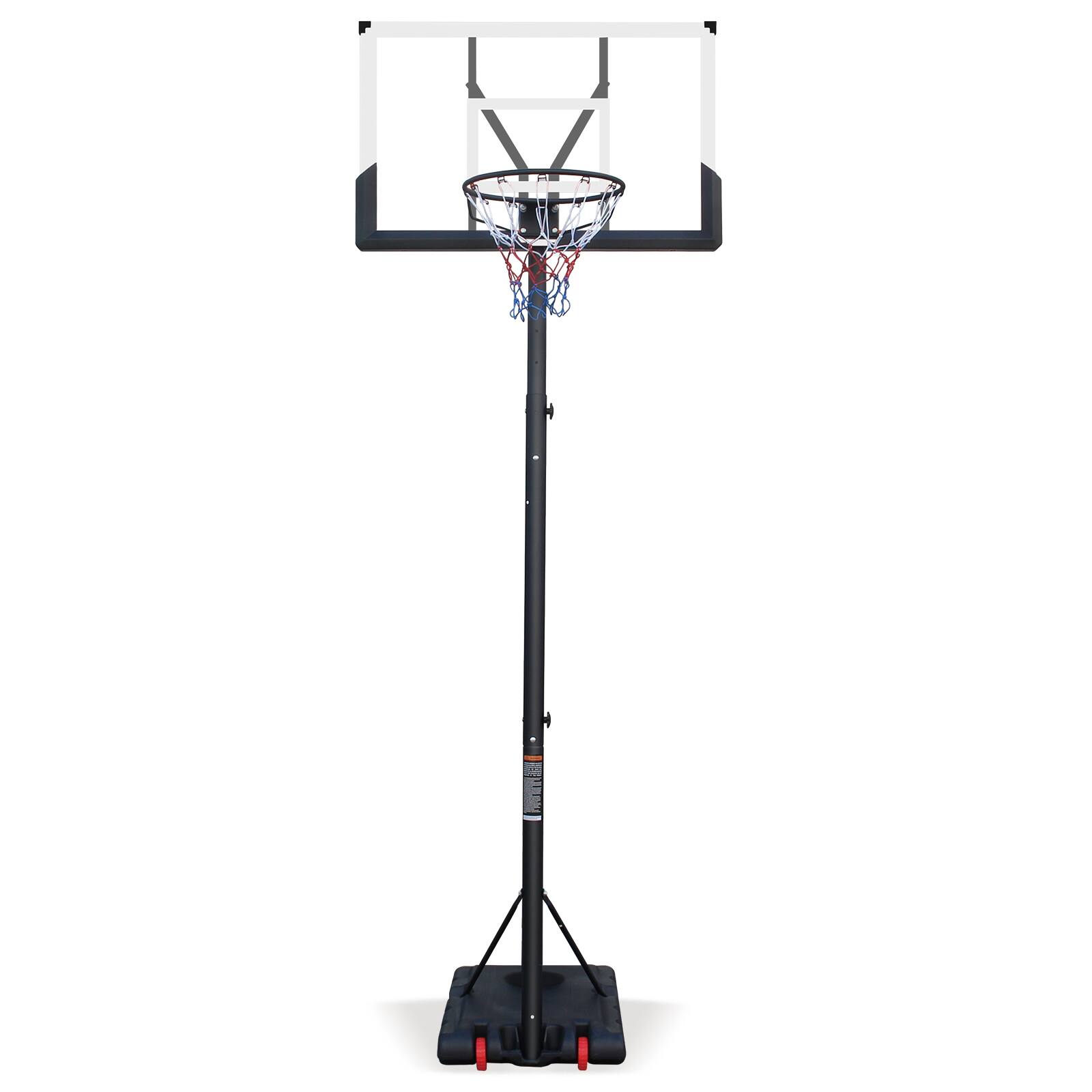 Front. APRILSOUL - Outdoor Basketball Hoop 610ft 44 Backboard Portable Goal Stable Base Wheels - Black White.
