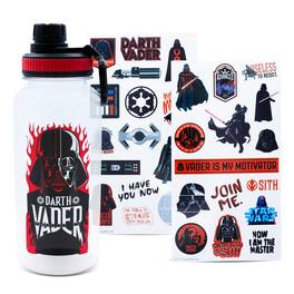 Silver Buffalo - Star Wars Darth Vader Twist Spout Water Bottle and Sticker Set | Holds 32 Ounces - Red