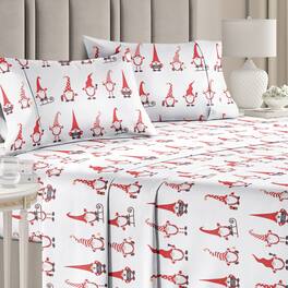 CGK Linens - 4 Piece Christmas Pattern Sheet Set - Soft, Wrinkle-Resistant Holiday Bedding - Full - Gnomes