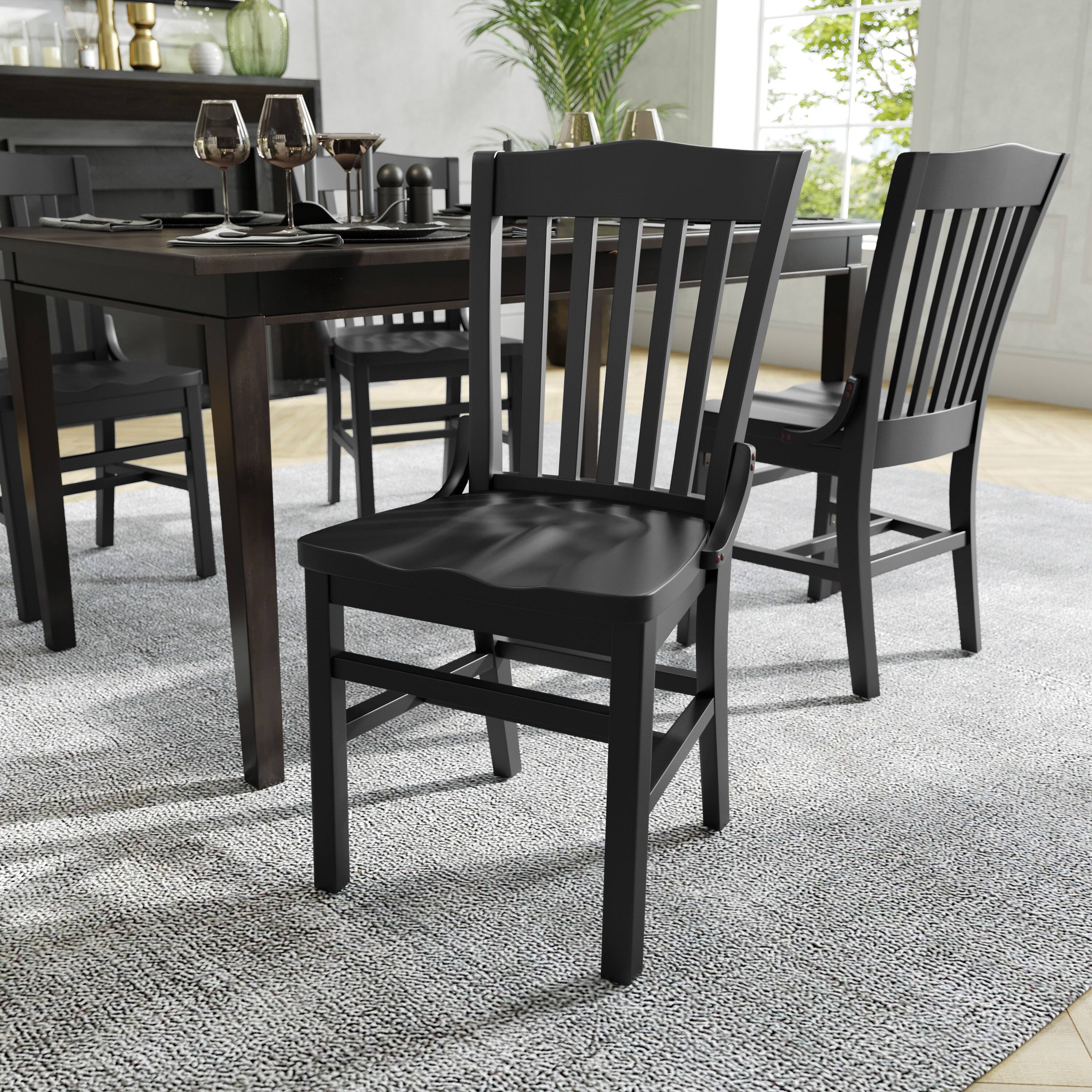 Alt View 2. Flash Furniture - HERCULES School House Back Black Wood Restaurant Chair - Black.