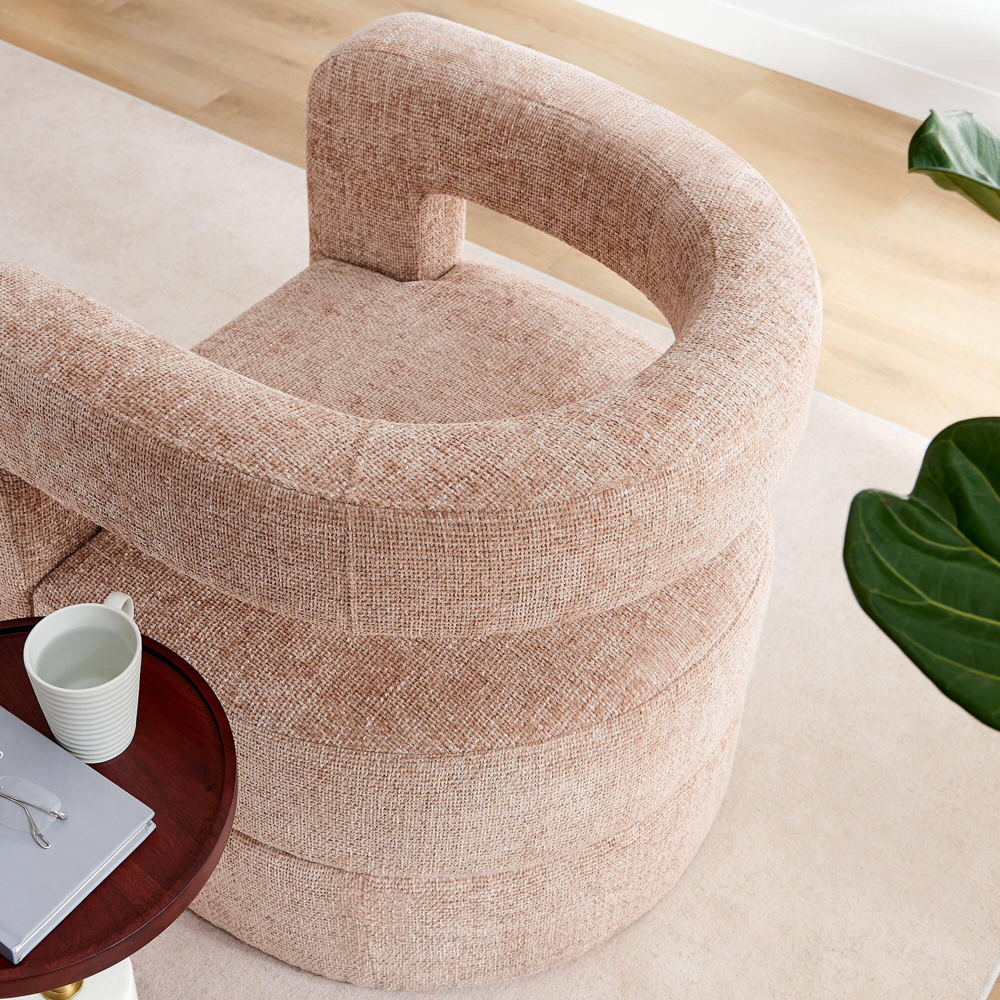 Alt View 1. Modway - Jaylin Upholstered Chenille Accent Chair by Modway - Blush.