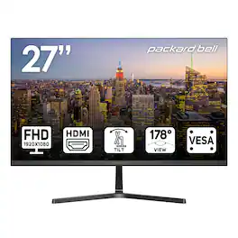 Packard Bell - 27" FHD Monitor – HDMI/VGA, 75Hz, Tilt, VESA Mount - Black