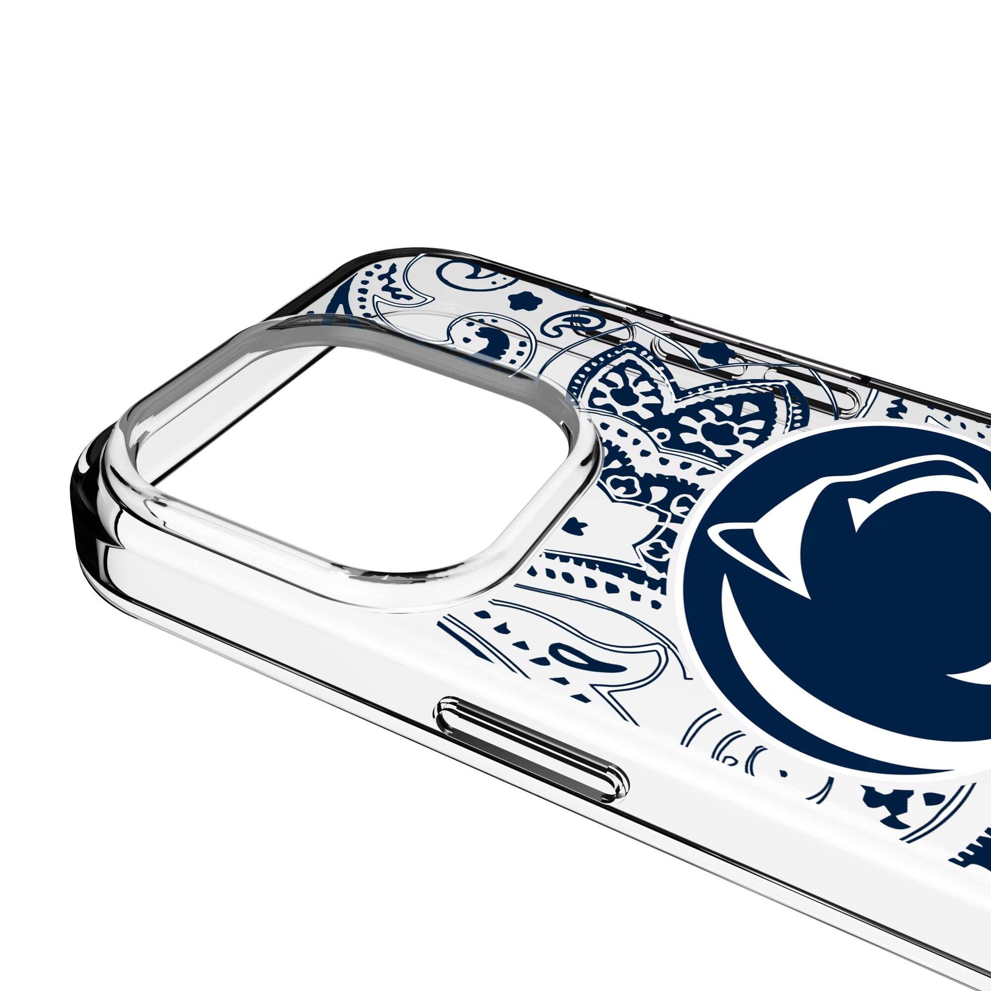 Alt View 2. Keyscaper - Penn State Nittany Lions Paisley iPhone Clear Case - 15 Pro - Multicolor.