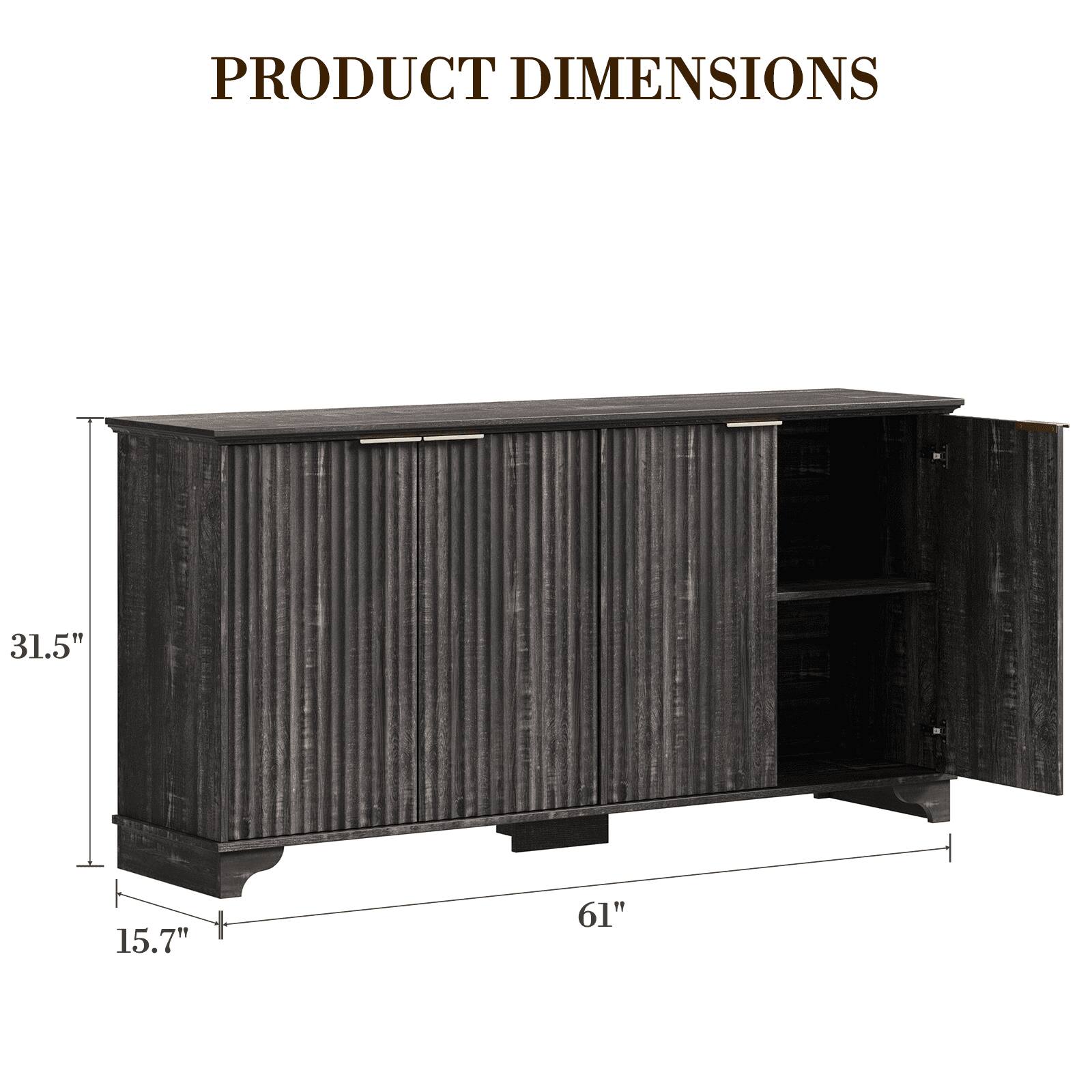 PRODUCT DIMENSIONS

31.5"  
15.7"  
61"