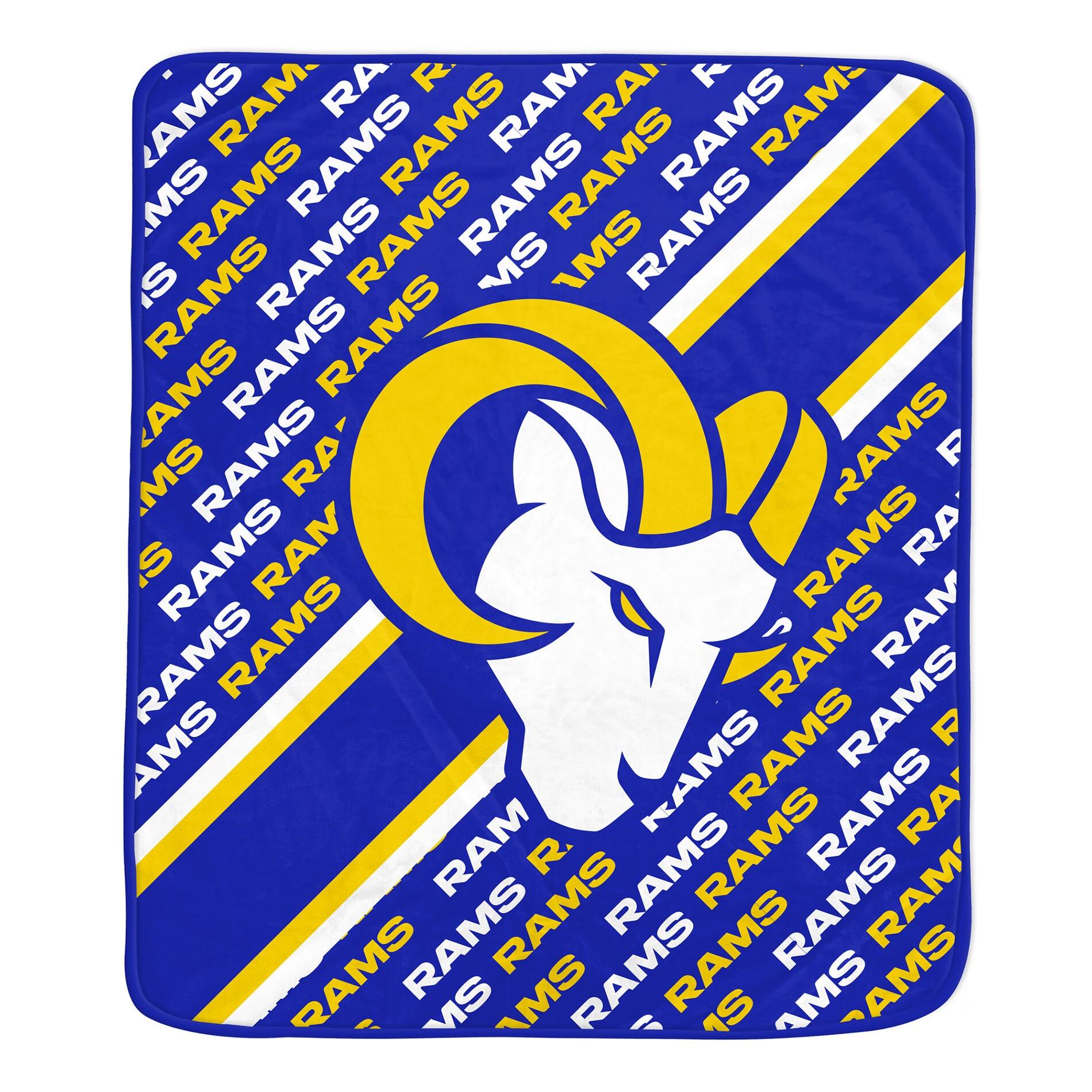 Pegasus - Los Angeles Rams 60" x 70" Diagonal Lined Wordmark Ultra Soft Blanket - Multicolor