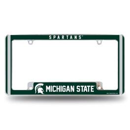 Rico Industries - Michigan State Spartans Chrome Metal License Plate Frame with Full Frame Team Color Graphics - Multi