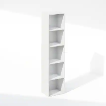 Front. Furinno - Reed 5-Tier Open Shelf Multipurpose Closet & Clothing Storage, Storage Organizer - White.