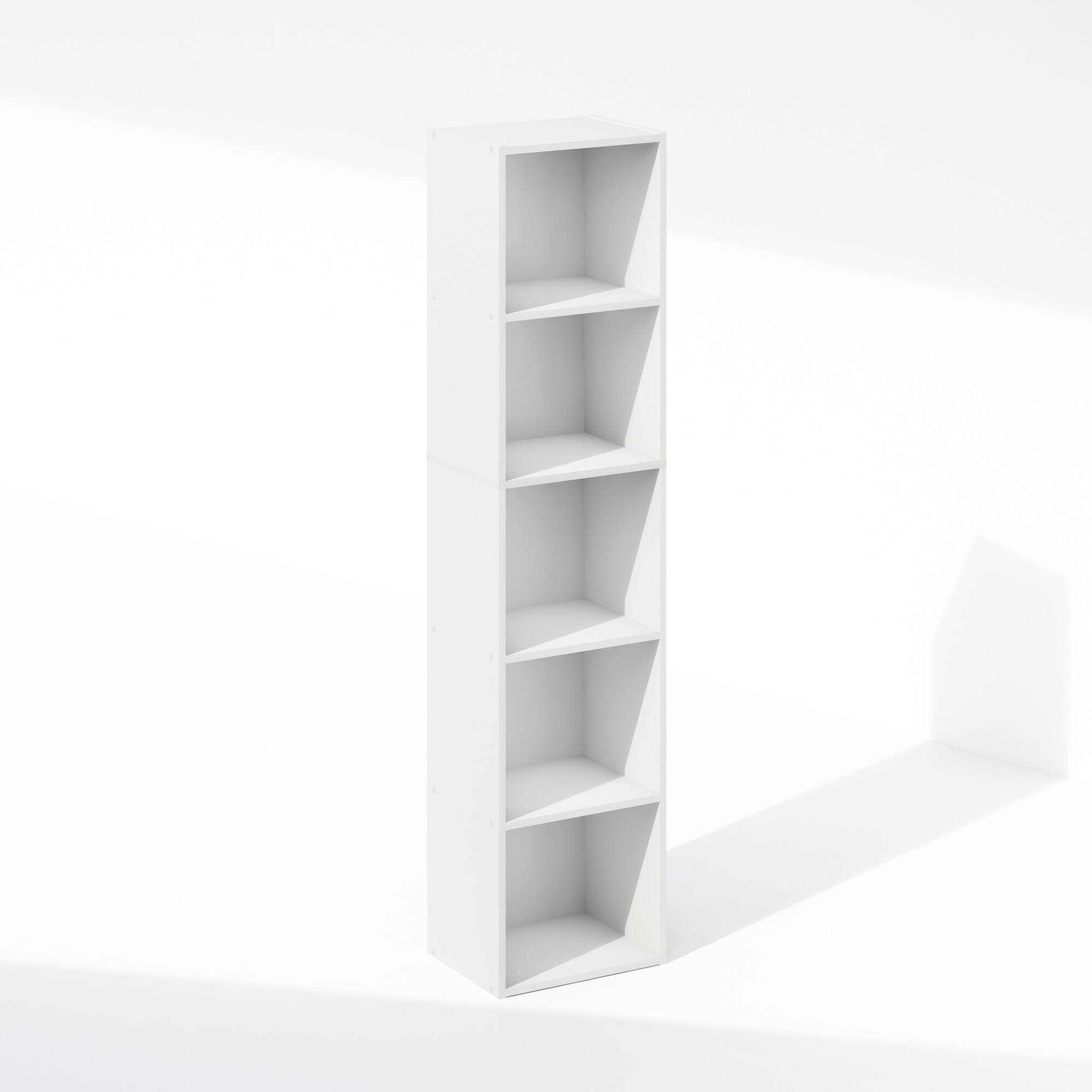 Furinno - Reed 5-Tier Open Shelf Multipurpose Closet & Clothing Storage, Storage Organizer - White
