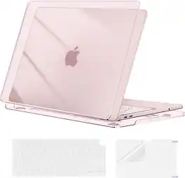 mosiso - MacBook Neo 13-inch A3404 (A18 Pro) Hard Shell Case with Keyboard Covers & Screen Protector - Crystal Blush