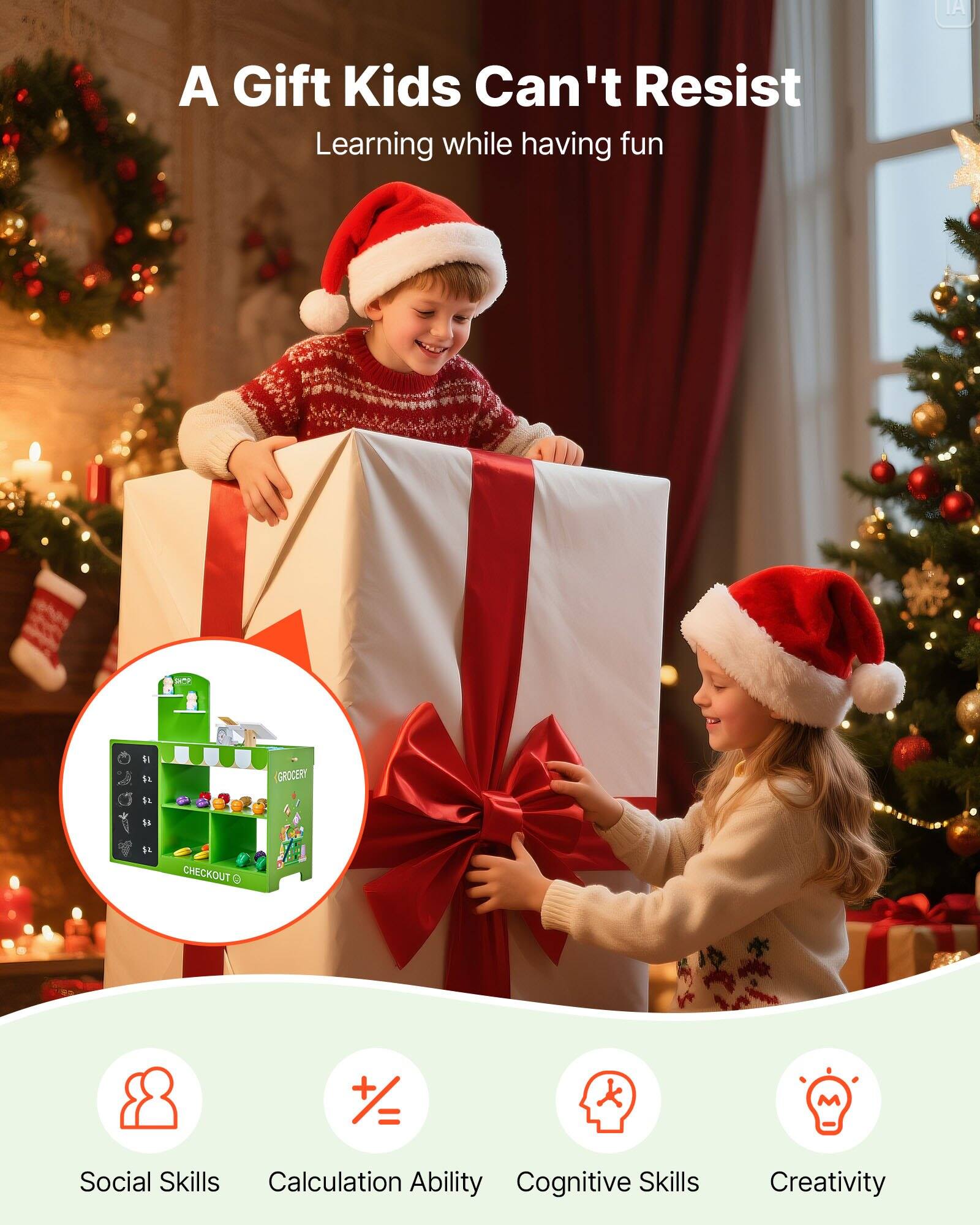 A Gift Kids Can't Resist  
Learning while having fun  

Social Skills  
Calculation Ability  
Cognitive Skills  
Creativity