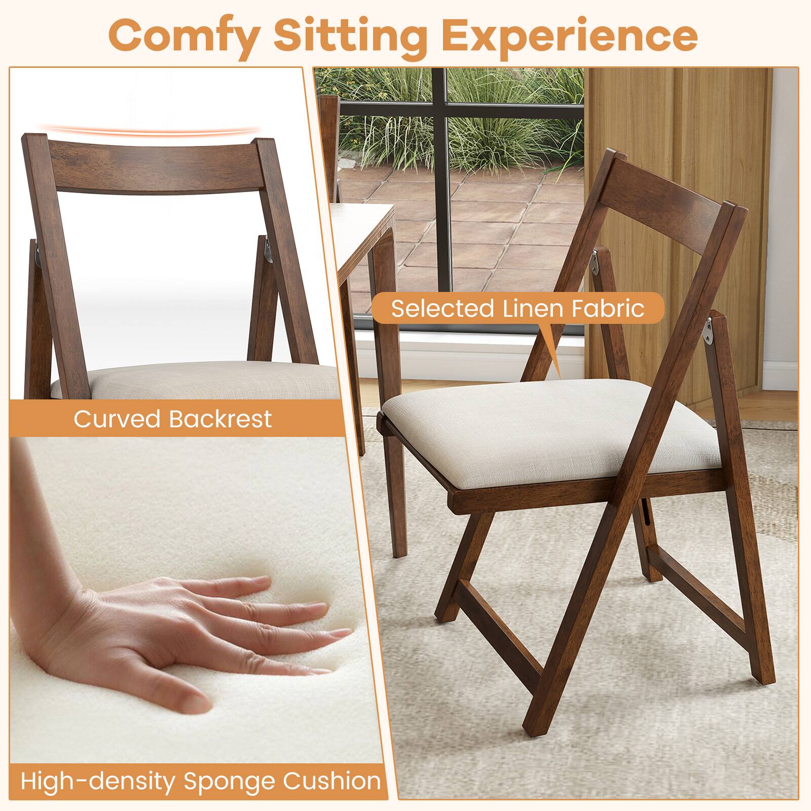 Comfy Sitting Experience

Selected Linen Fabric

Curved Backrest

High-density Sponge Cushion