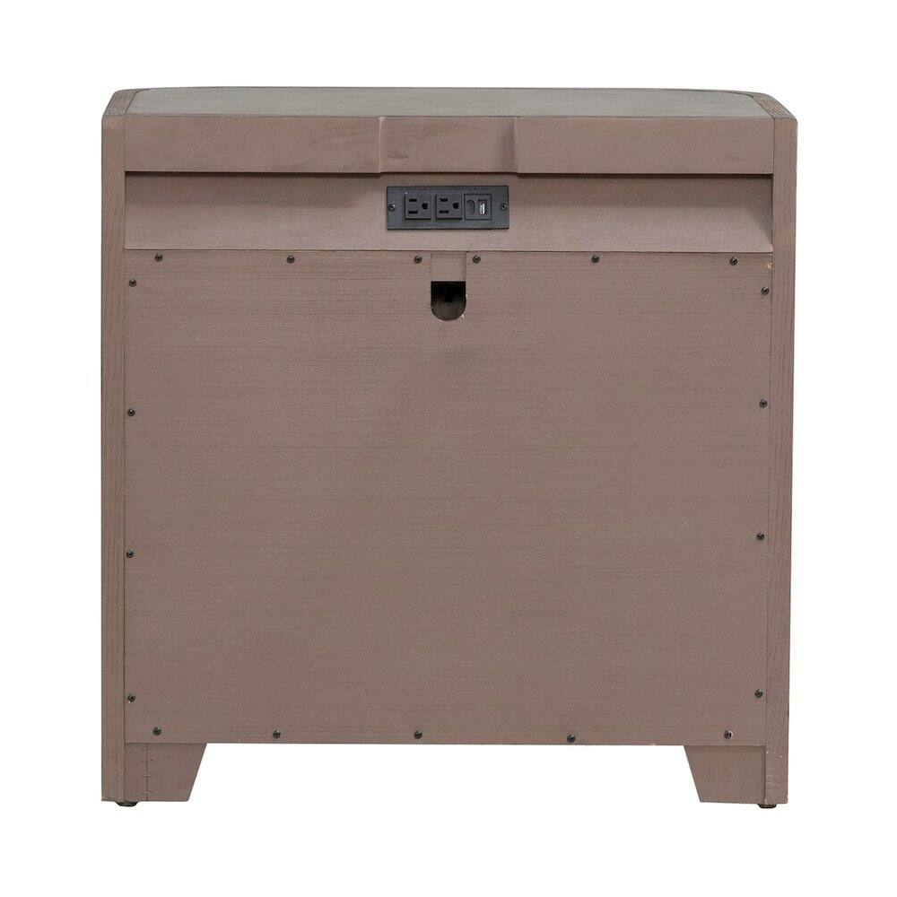 Left. Liberty Furniture Industries - Bedroom Nightstand with AC USB Charging Station Station - Burnished Clay Wood - Burnished Clay.
