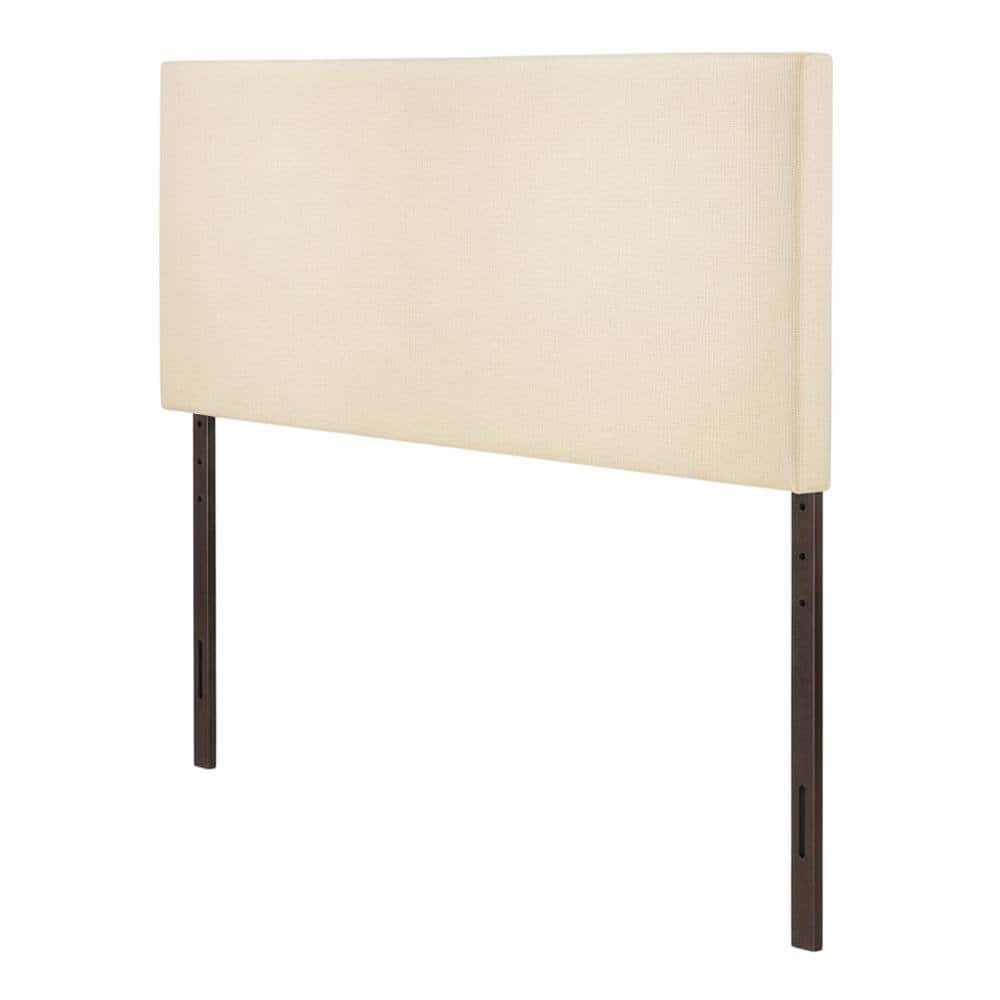 FurniFact - Upholstered Queen Headboard in Neutral Fabric, Durable Frame, Stylish Design - Beige