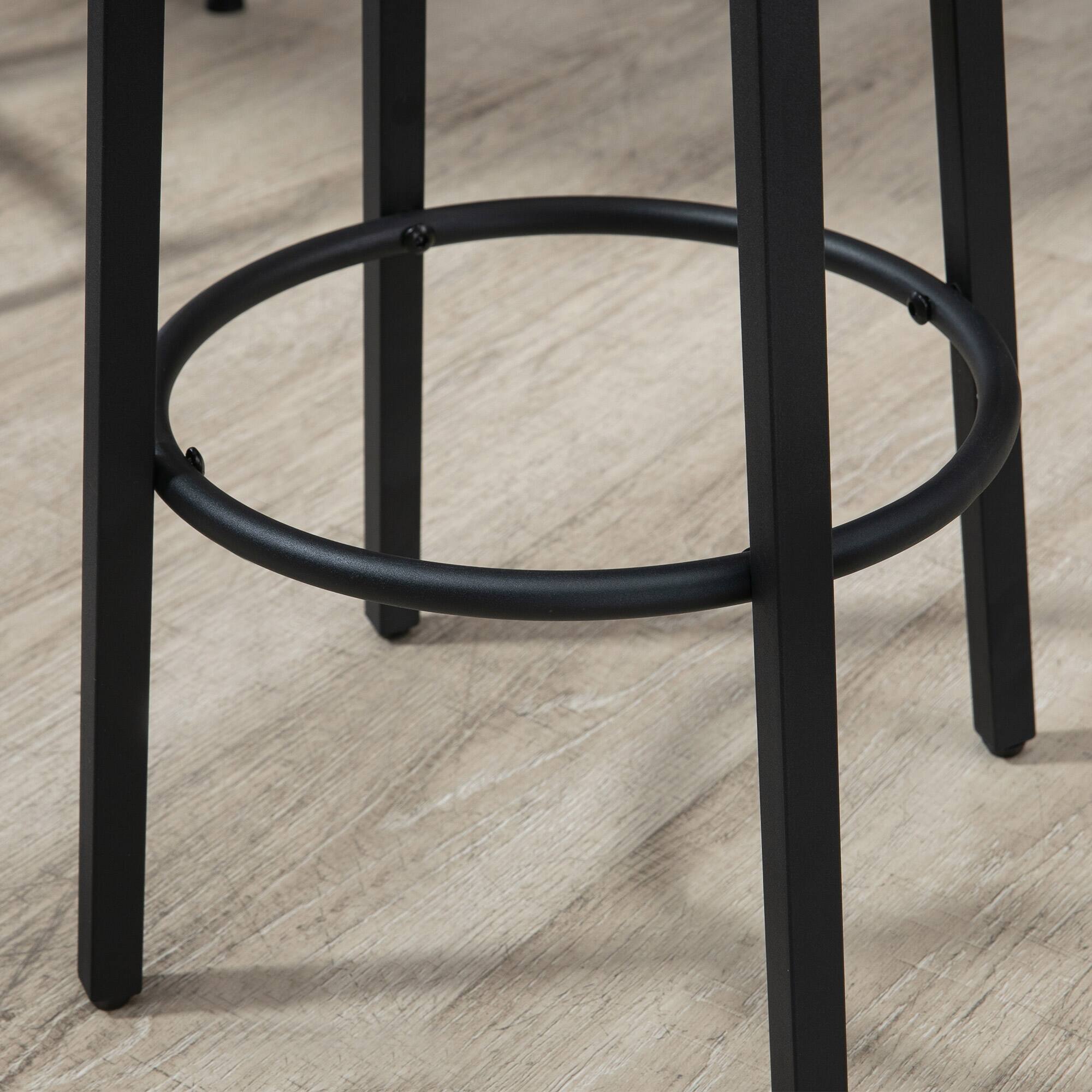 Alt View 8. Homcom - Industrial 5-Piece Bar Table and Chairs Set, Space Saving Dining Table with 4 Stools for Pub and Kitchen - Brown.