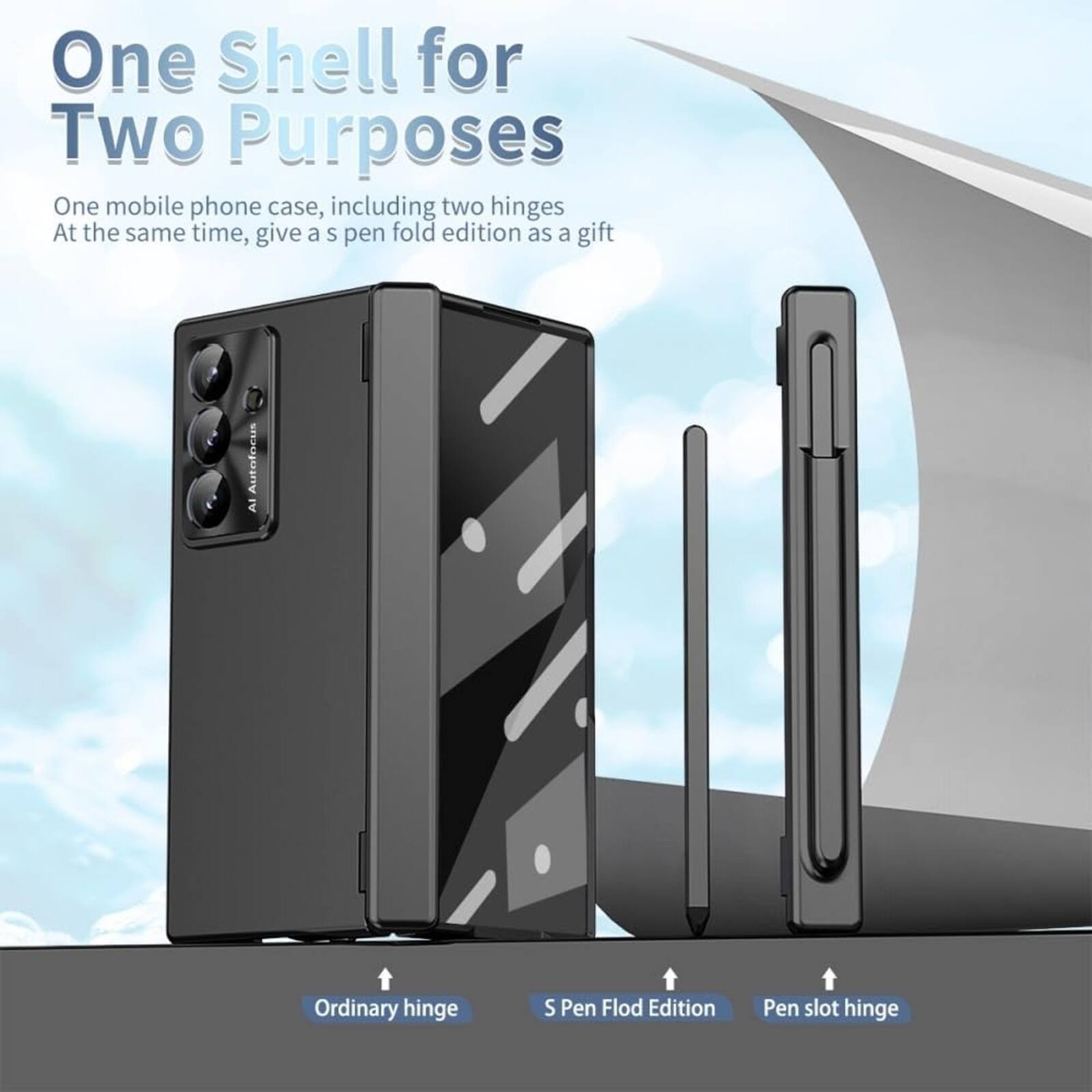 One Shell for Two Purposes

One mobile phone case, including two hinges. At the same time, give a S Pen fold edition as a gift

Ordinary hinge
S Pen Fold Edition
Pen slot hinge