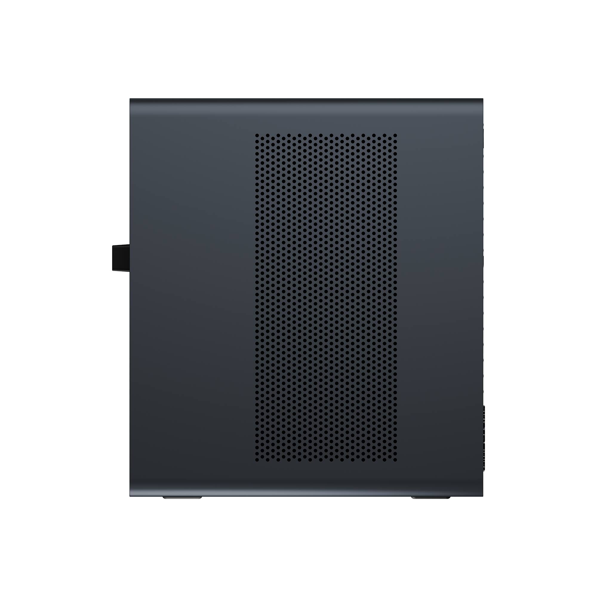 Left. Minisforum - MS-S1 MAX workstation, 64GB LPDDR5X + 2TB SSD, AMD Ryzen AI Max+ 395, Radeon 8060S, 126 TOPS AI, Dual 10GbE LAN - Black.
