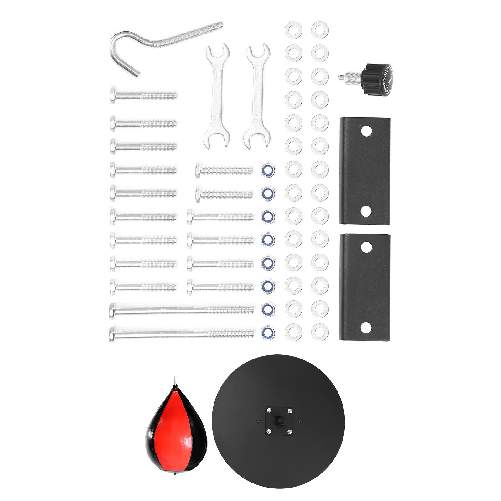 Alt View 5. VEVOR - 2 in 1 Punching Bag Stand, Steel Heavy Duty Workout Equipment, Adjustable Height Boxing Punching Bag - Black.