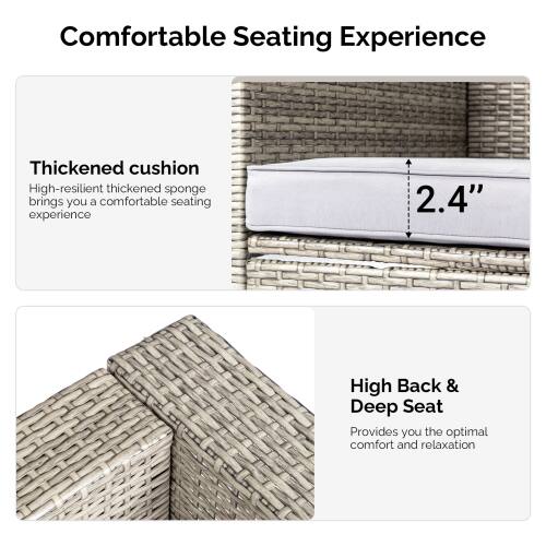 Comfortable Seating Experience

Thickened cushion
High-resilient thickened sponge brings you a comfortable seating experience

2.4" High Back & Deep Seat
Provides you the optimal comfort and relaxation