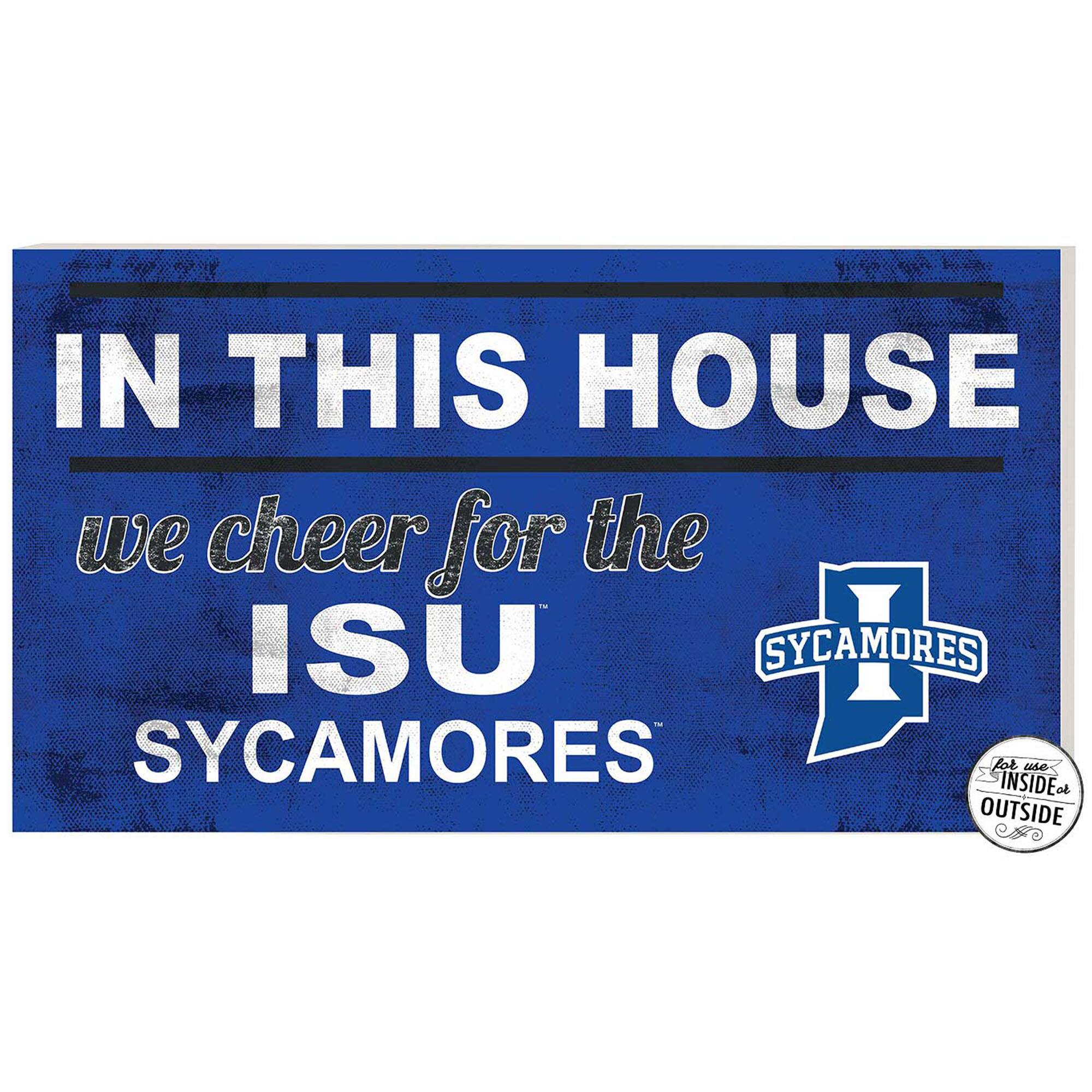 Indiana State Sycamores 11" x 20" Indoor/Outdoor In This House Sign
