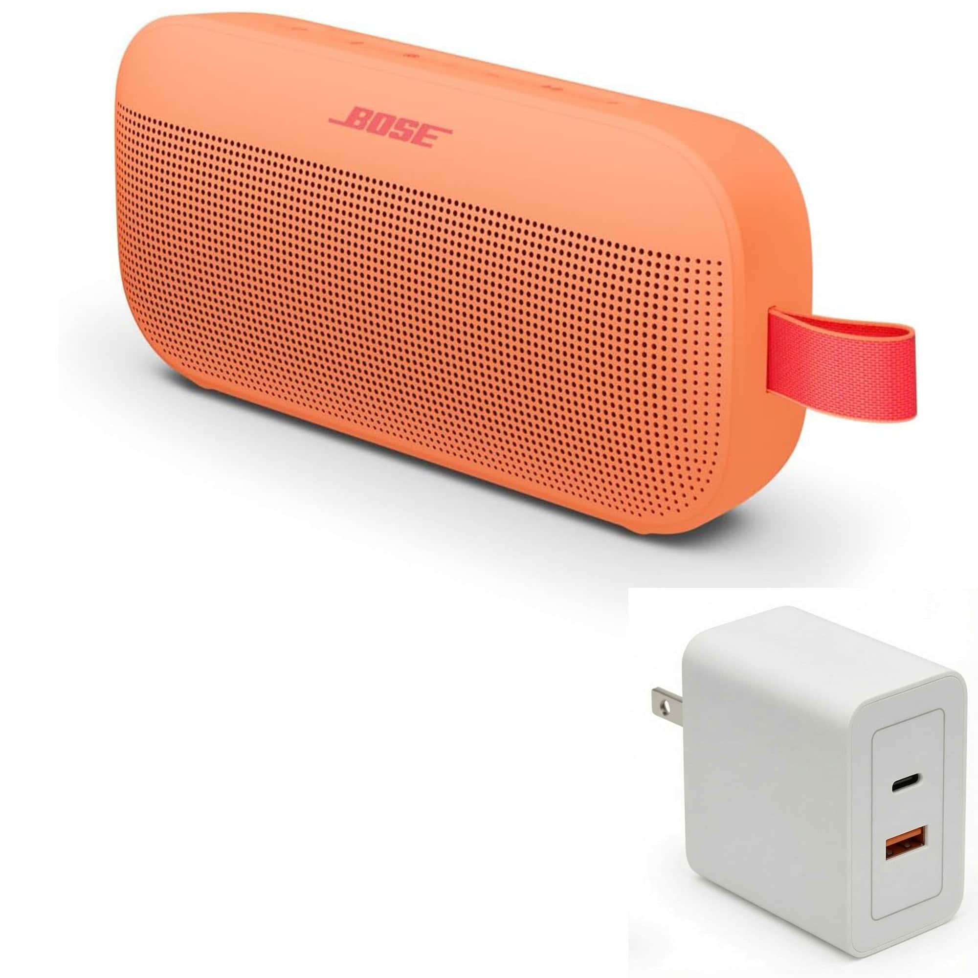 Bundle - Bose - SoundLink Flex Bluetooth Speaker (2nd Gen) with Fast Charger - Portable - Sunset Peach