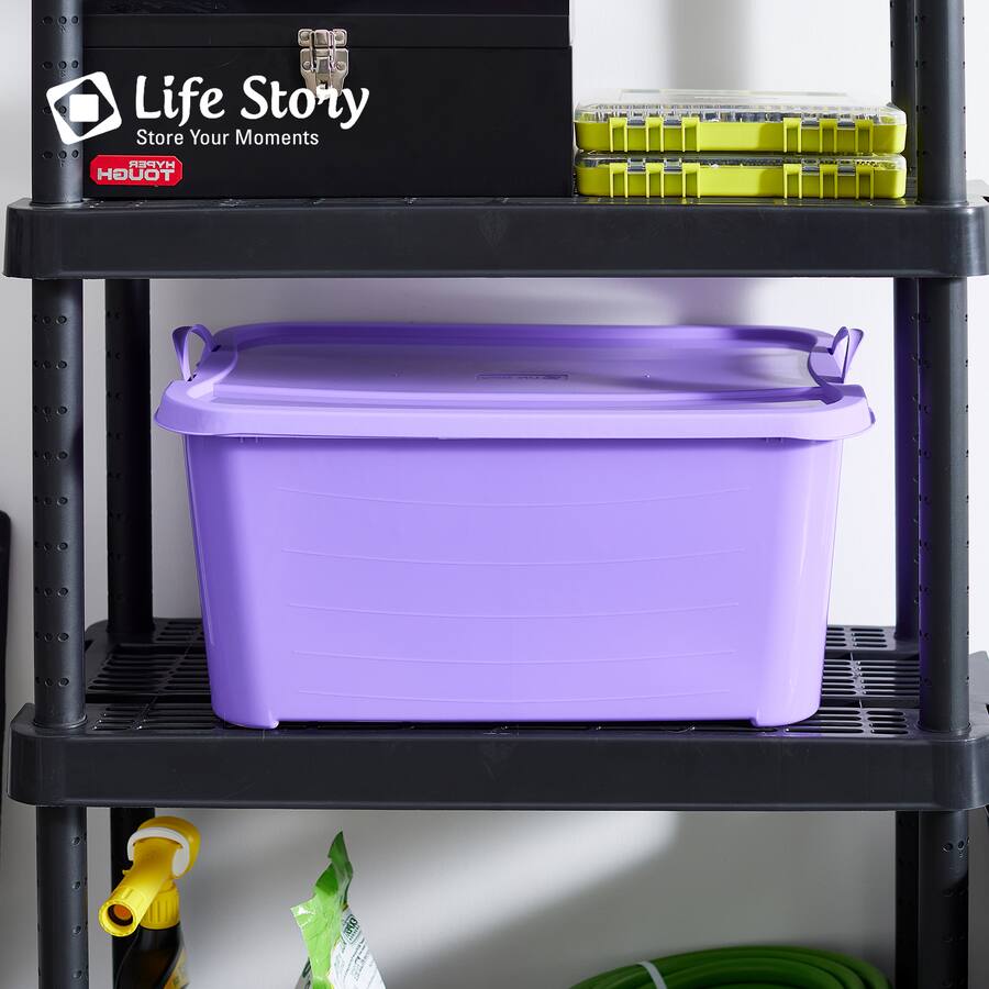 Life Story 55 Quart Stackable Storage Bin, Light Duty Container, Purple ...
