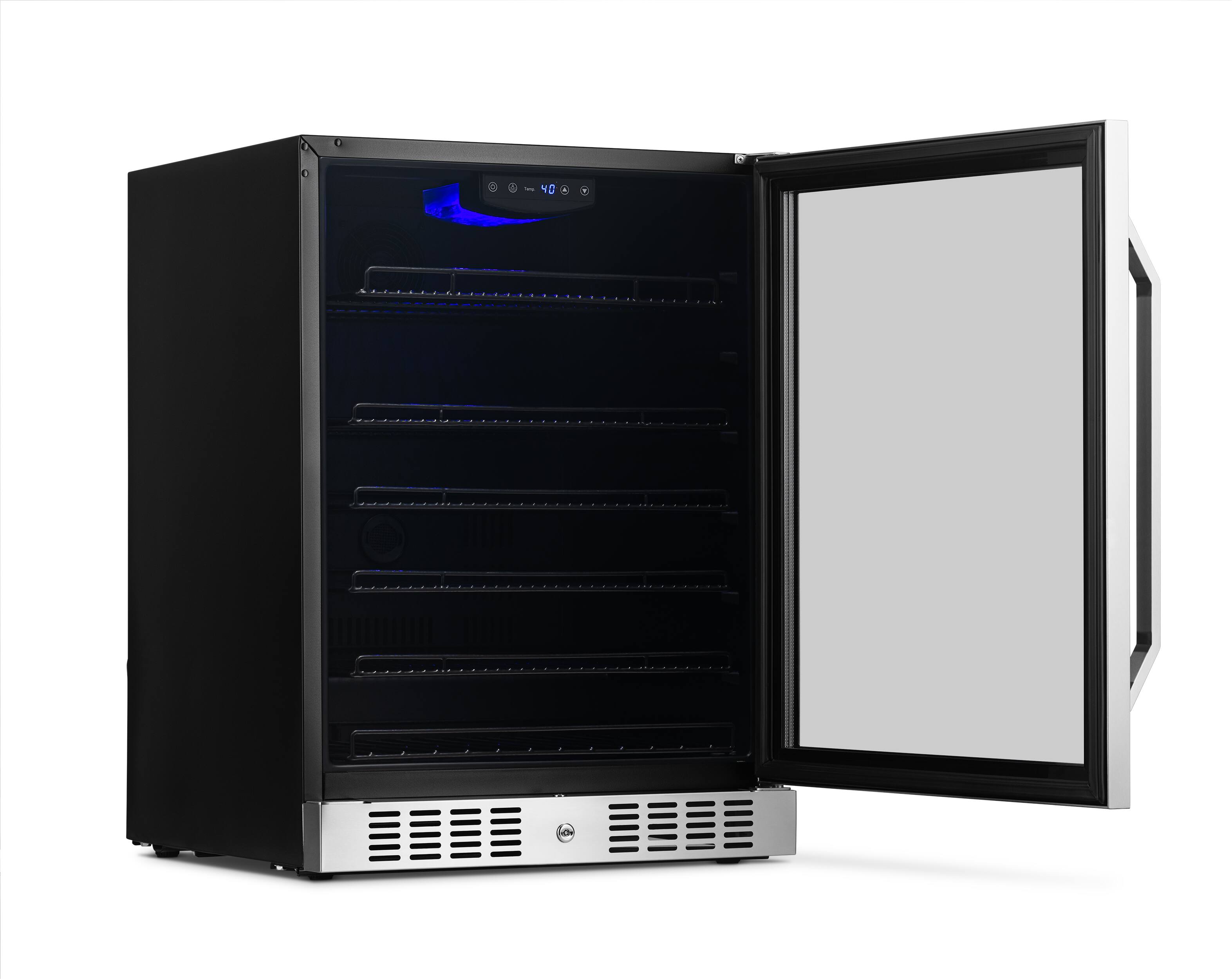 Alt View 14. NewAir - 24” 177-Can Built-In Beverage Cooler with Precision Digital Thermostat and Adjustable Shelves - Stainless Steel.