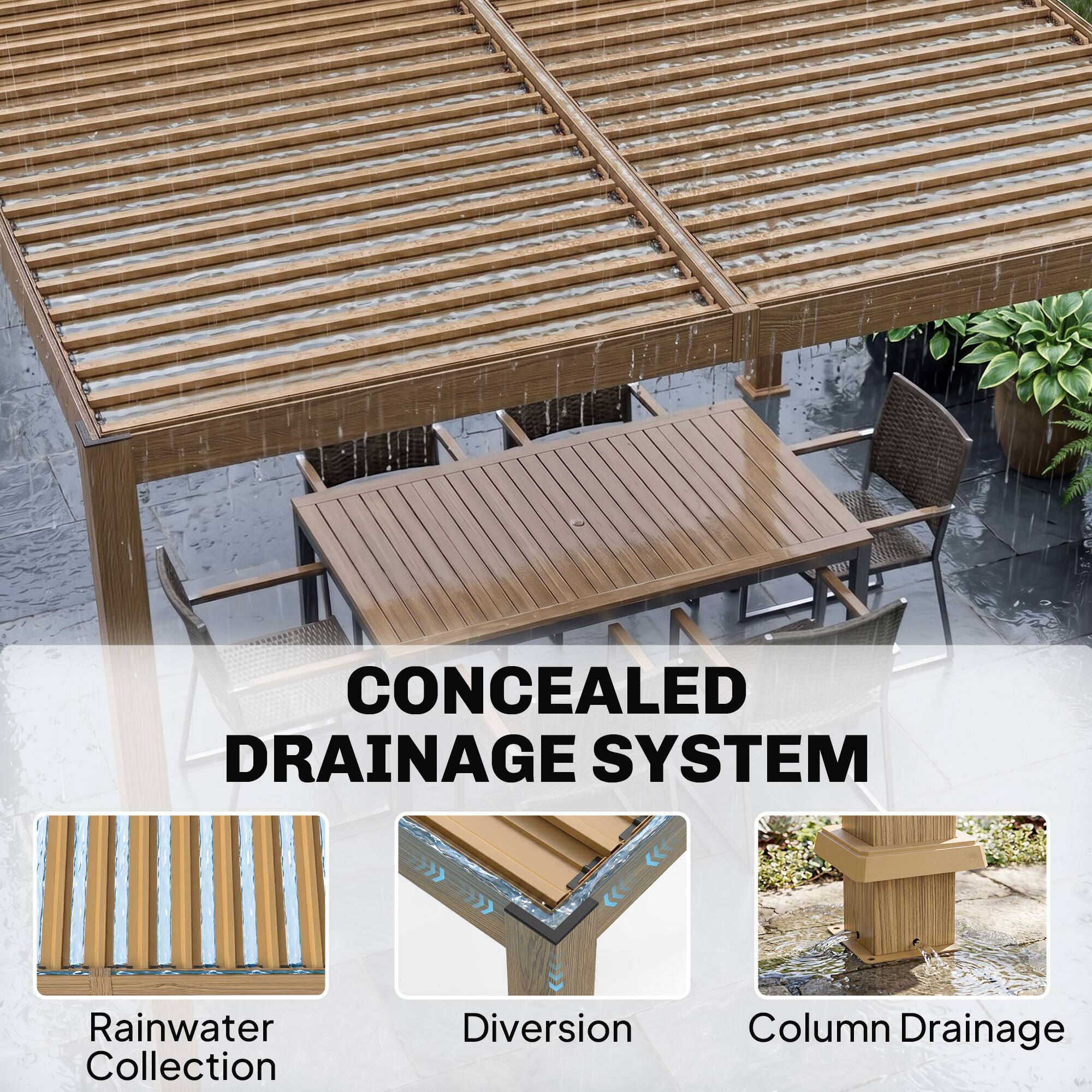 CONCEALED DRAINAGE SYSTEM

- Rainwater Collection
- Diversion
- Column Drainage