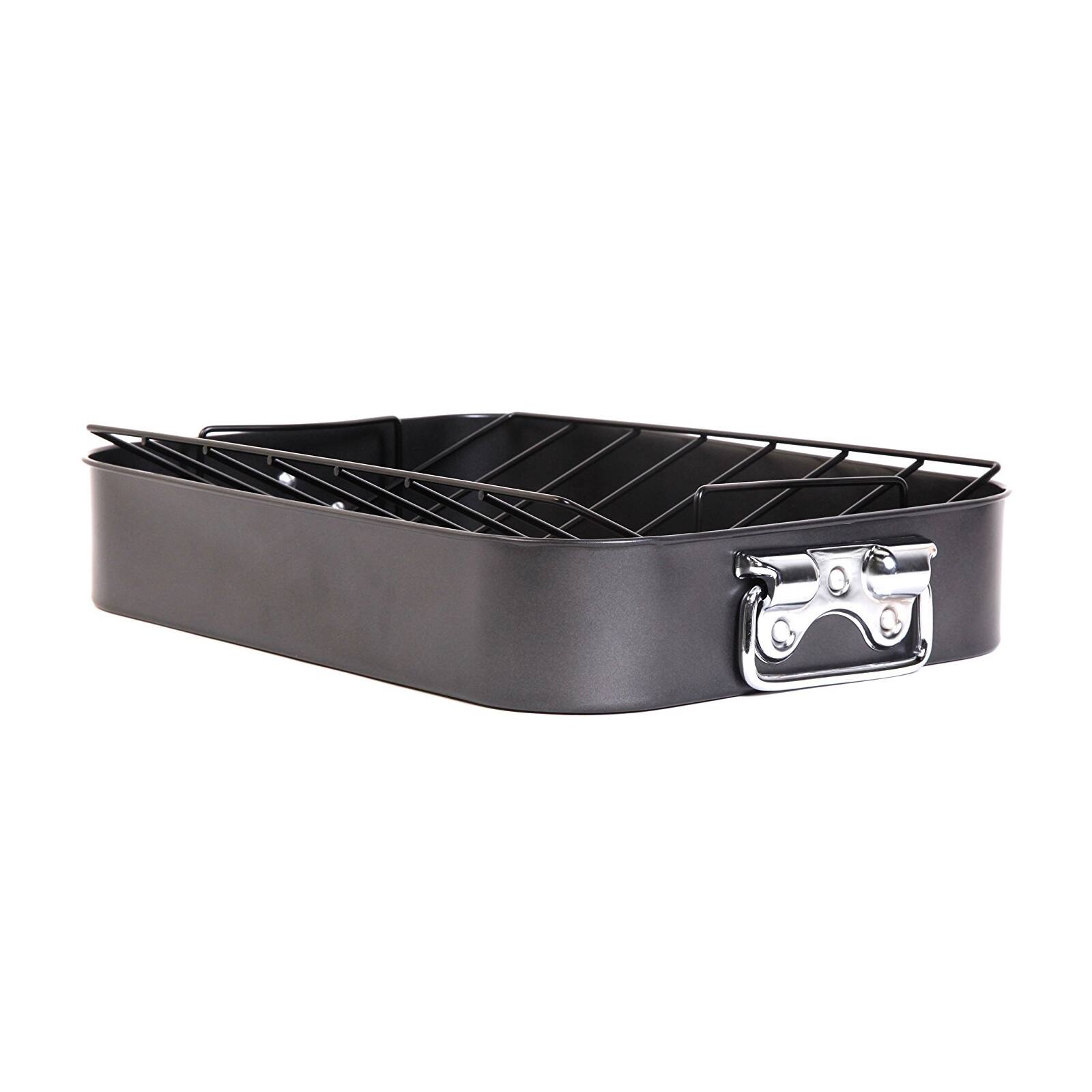 Alt View 5. Gibson - Gibson Home Top Roast 16 Inch Roaster with Metal Rack in Black - Black.