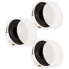 Theater Solutions by Goldwood - TSQ670 in Ceiling 70 Volt 6.5" Speakers Quick Install 3 Piece Speaker Set - Paintable White