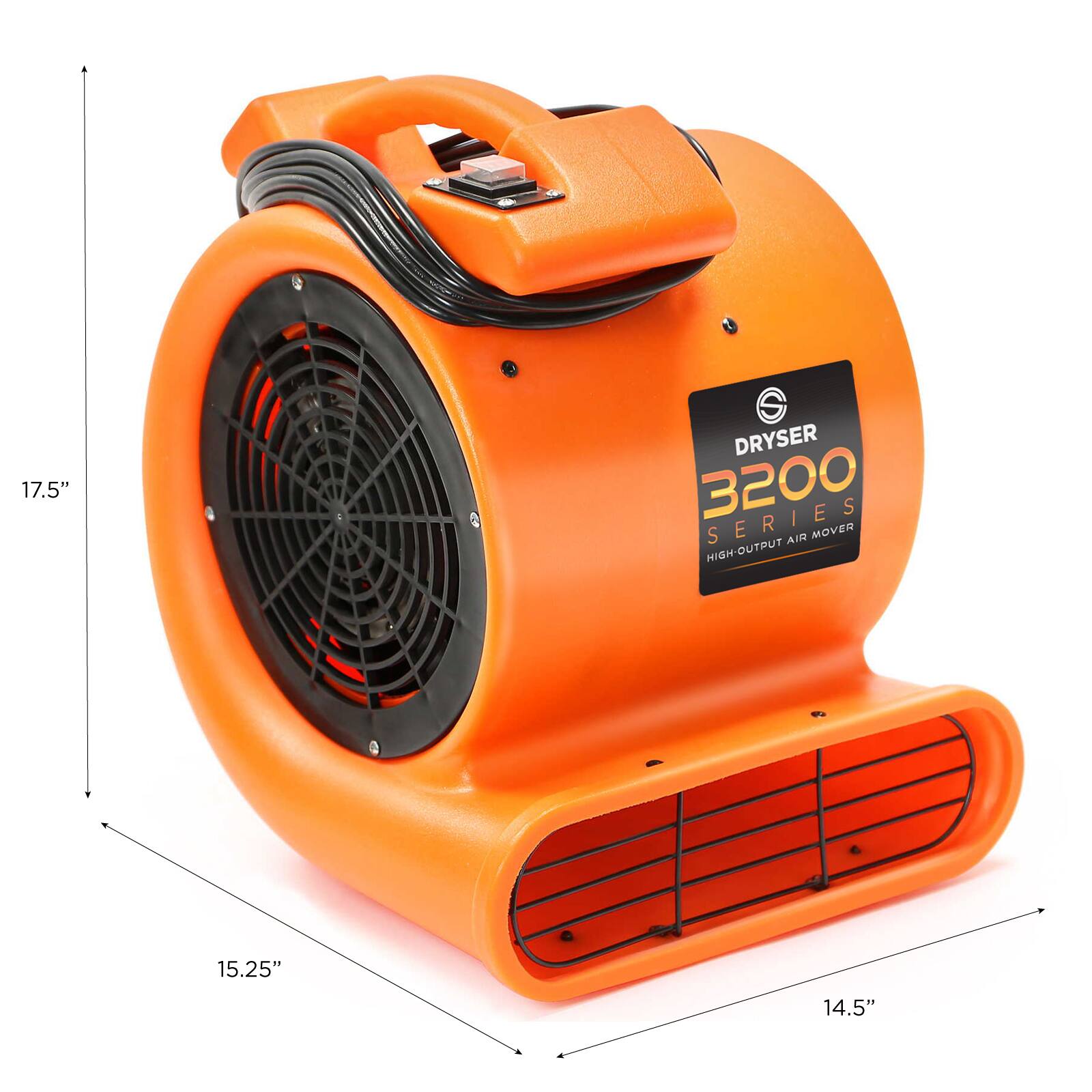 17.5" S DRYSER 3200 SERIES AIR MOVER HIGH-OUTPUT 15.25" 14.5"