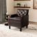Angle. Bestier - 26.3" Wide Classic Soft Leather Upholstered Tufted Arm Accent Chair with Solid Leg - Brown.