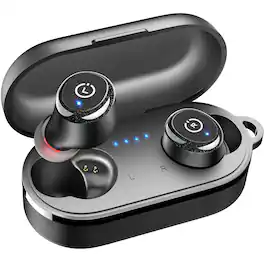 TOZO - T10 Bluetooth Wireless Earbuds, 55H Play, OrigX 2.0, Custom 32EQ, Wireless Charge, IPX8, Comfort Ergonomics - Black