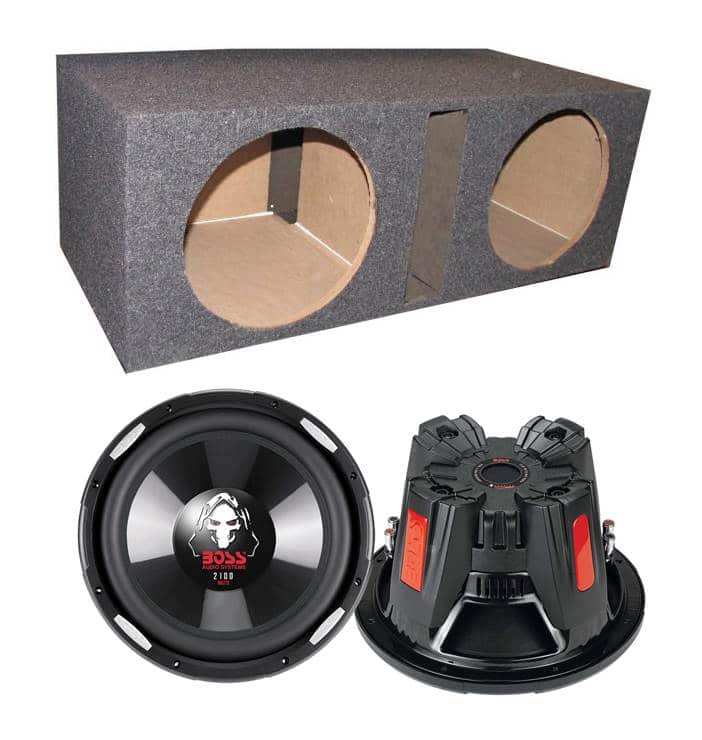 BOSS Audio - Boss P106DVC 10" 4200W Car Subwoofers + Dual Vented Sub Box Enclosure - Black